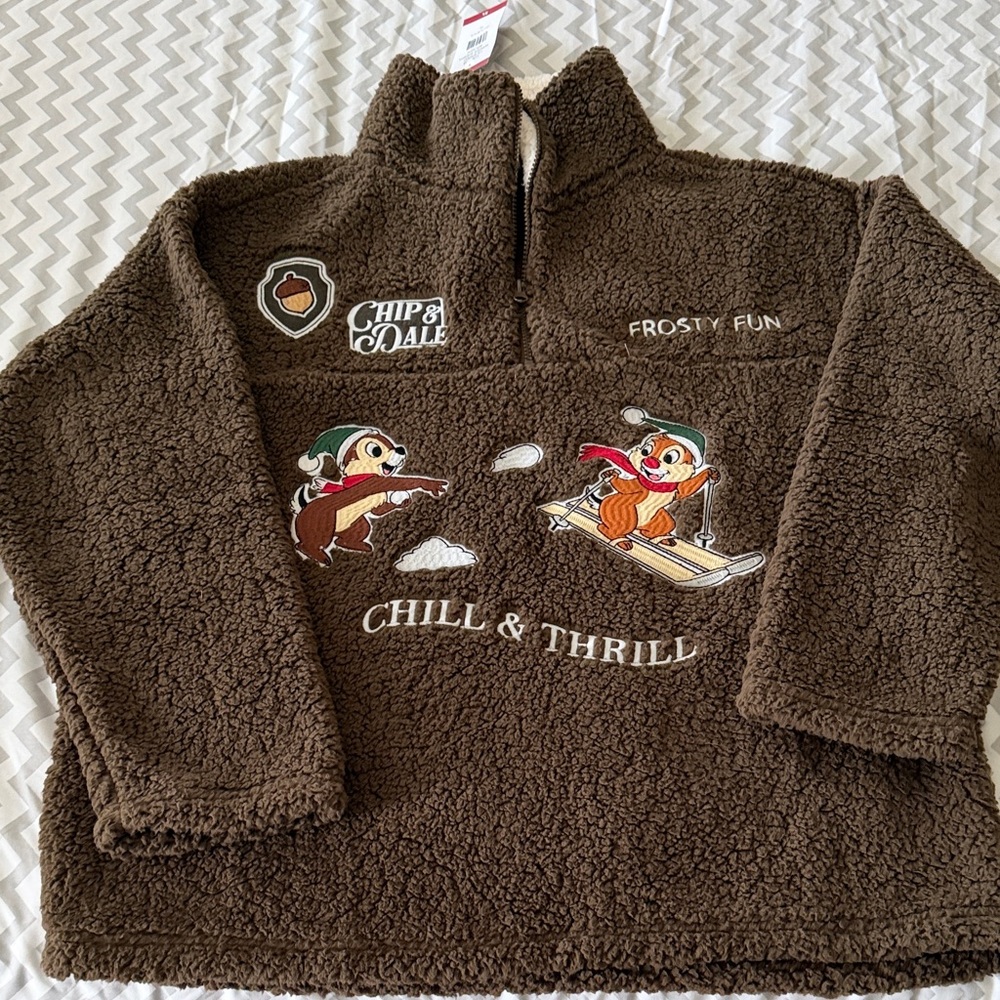 Disney Brown 'Chill & Thrill' Sherpa Pullover Hoodie